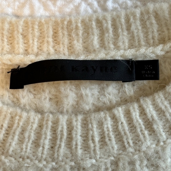 Jenni Kayne Cozy Chunky Knit Boyfriend Sweater XS Alpaca Wool Blend in Ivory - Picture 4 of 7